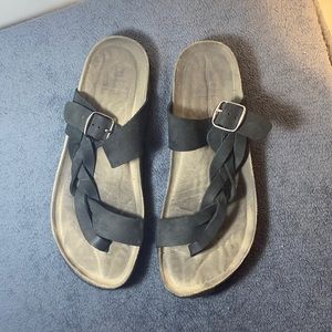 Strappy sandals black- great used condition